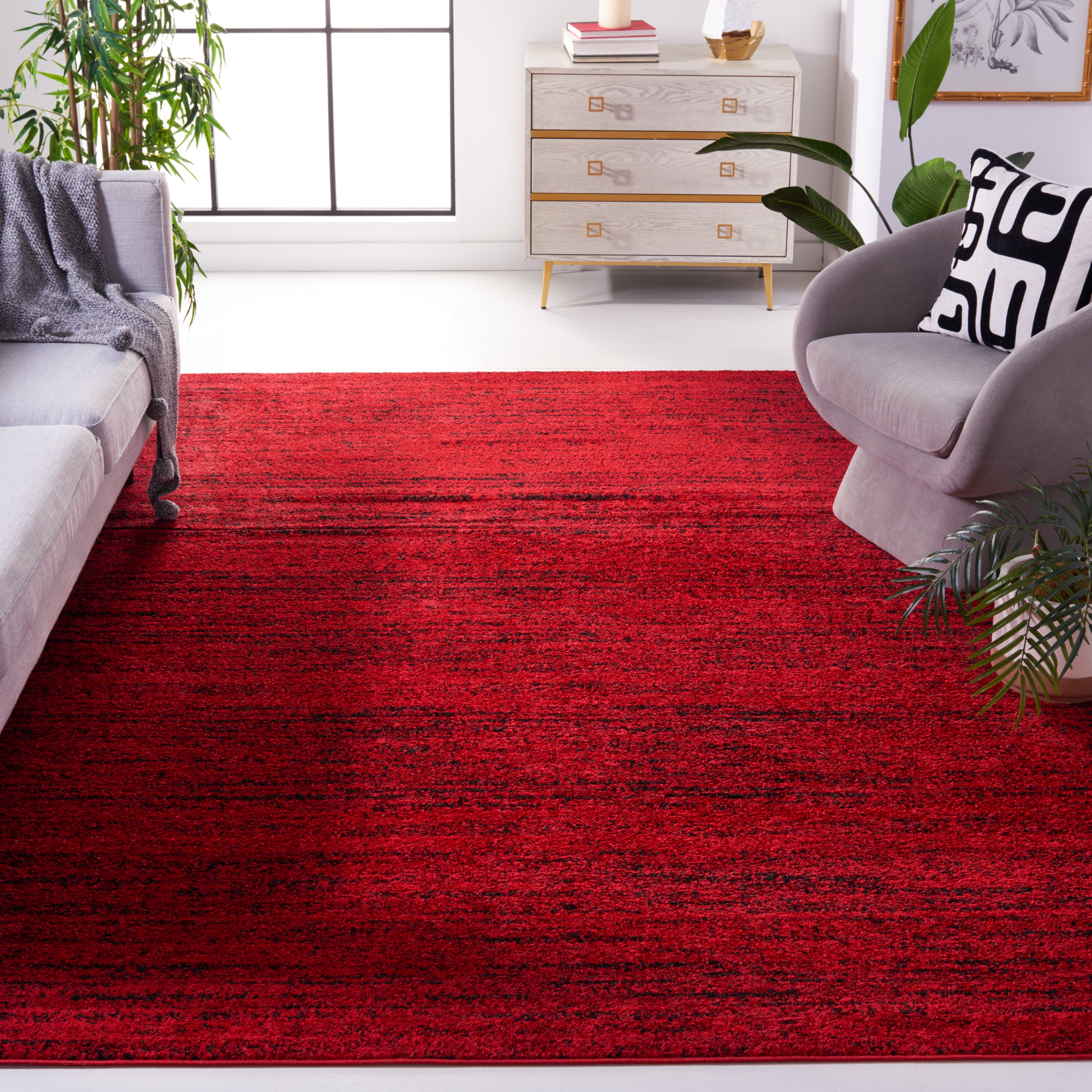 SAFAVIEH Adirondack Linnette Abstract Area Rug, Red/Black, 10' x 14'