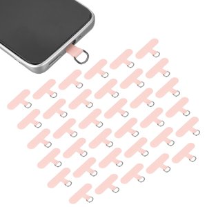 36pcs Tablier de téléphone, Universal Phone Lanyard Patch T Forme Téléphones cellulaires Pièce de remplacement pour la plupart des boîtiers de téléphone intelligent, rose clair