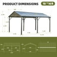thumbnail image 2 of EROMMY 10'x16' Metal Carport Heavy Duty, Multi-Use Shelter with Powder-Coated Steel Roof and Frame, Portable Car Garage Kit for All Weather, Outdoor Carport for Vehicle, Truck and Boat, 2 of 9
