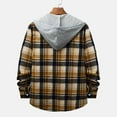 thumbnail image 5 of TAIAOJING Men's Plaid Shacket Shirt Jacket Autumn And Winter Casual Autumn And Winter Plaid Print Shirt Long Sleeve Hooded Collar Shirt Blouse, 5 of 9