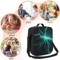 thumbnail image 5 of Lafuoo Green Lightning Flash Pattern Thermal Insulated One Shoulder Handheld Lunch Bag, Adjustable Shoulder Strap Leak-proof Lunch Box Unisex-One Size, 5 of 8