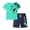 WMHFBSET251363, variant on HILEELANG Toddler Dino Themed Cotton Short Sets - Blue Dinosaur Tee with Plaid Shorts for 18M-8Years