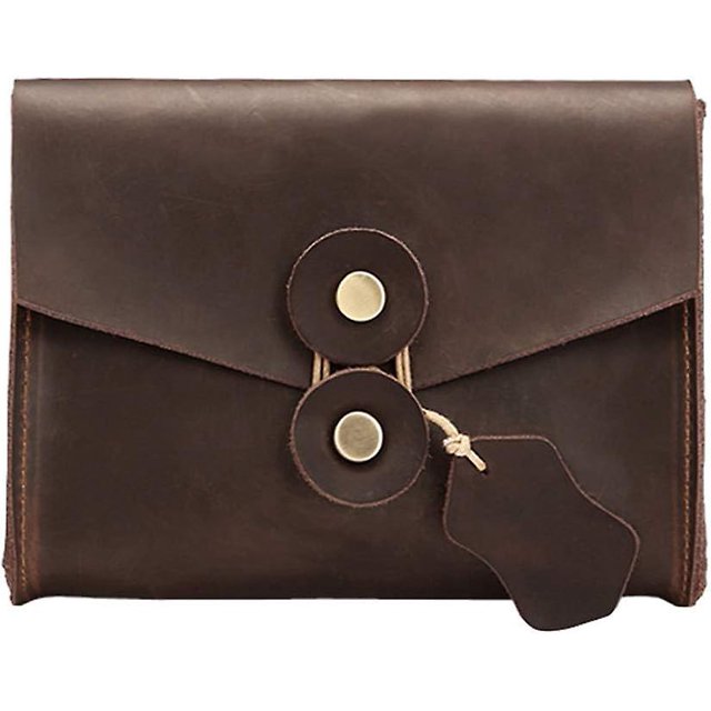 Large Capacity PU Leather Digital Accessories Storage Bag - Coffee/Brown