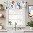 thumbnail image 2 of Valance Curtains for Windows Ocean Teal Starfish Kitchen Curtians Window Treatment Marine Life Coastal Topper Curtain Rod Pocket Valances for Kitchen Bathroom Living Room 60x18in, 2 of 9