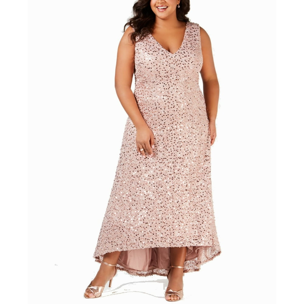 nightway plus size sequin flowy gown