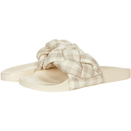 Bernardo Womens Miami Flat Sandal 7 Eggshell/Clay Buffalo Plaid