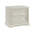 thumbnail image 3 of Beautiful 3Pc White Cream Finish Bedroom Furniture Queen Size Panel Bed Chest Nightstand Set, 3 of 9