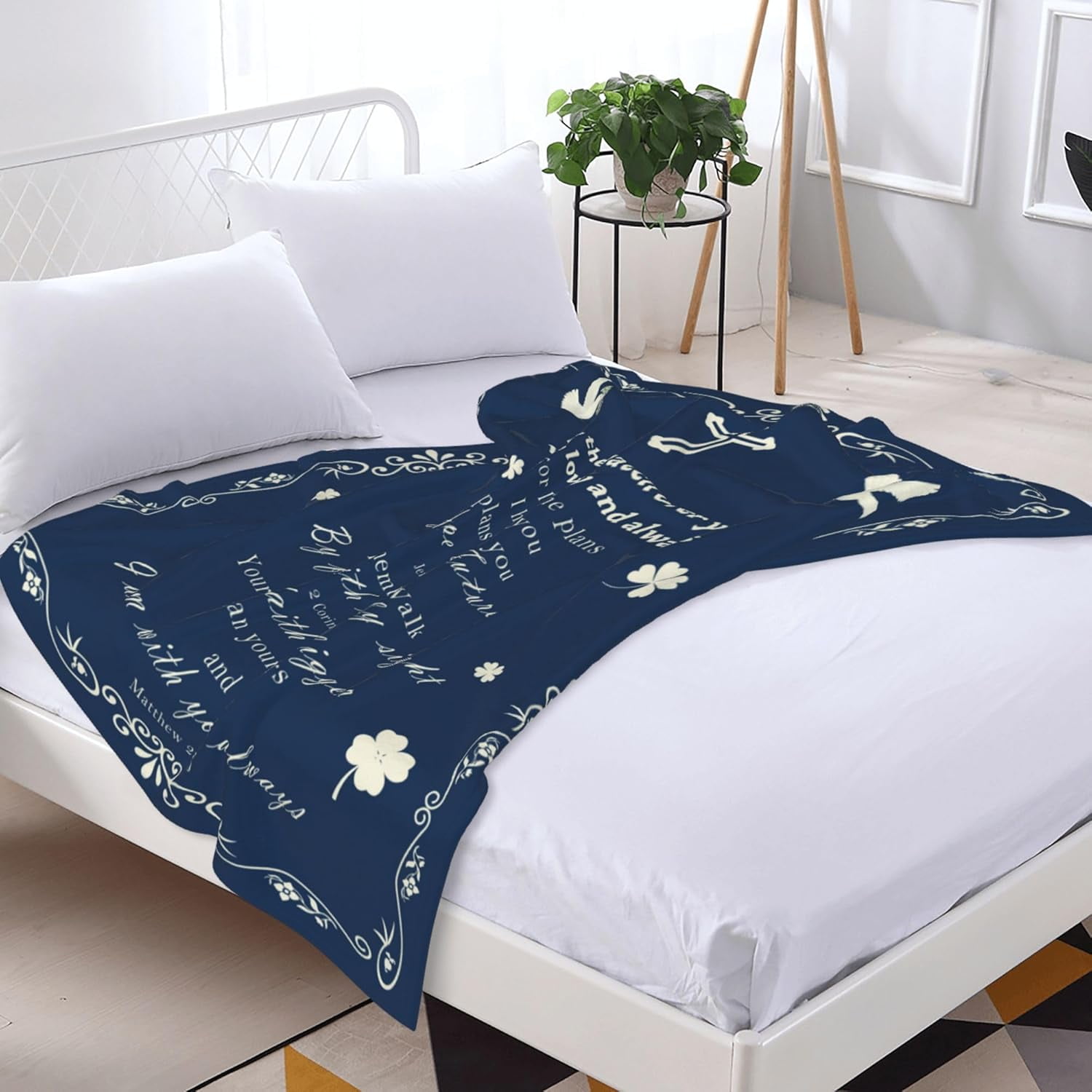 Christian Gifts: Inspirational Spiritual Scriptures, Catholic Bible Verse Blessed Blanket Prayer Praying Faith Men Woman Birthday Gifts