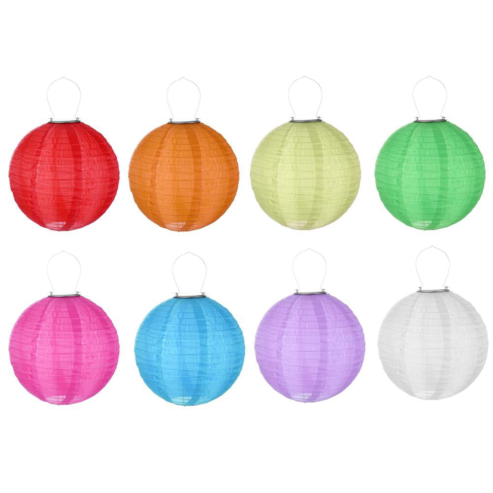 12in Waterproof LED Solar Cloth Chinese Lantern Festival Party Hanging Decor 
