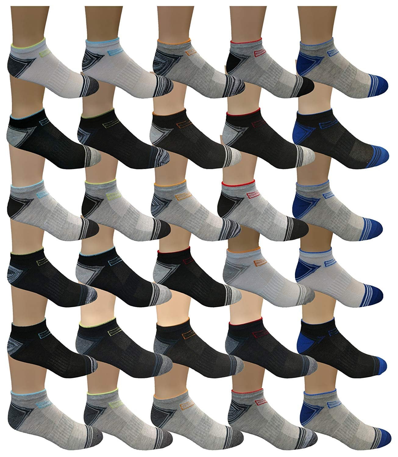 Wholesale Socks Deals - 24 Pack of Mens Sport Ankle Socks, No Show