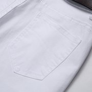 Isvgxsz New Trousers for Men Men's Ripped Jeans Zipper Wash Elastic Trend Outdoors Denim Trousers Skinny Pants Men Full Length Pants Jeans White L
