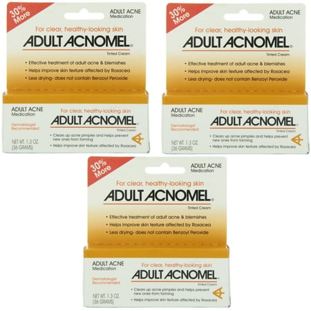 3 Pack Adult Acnomel Tinted Cream Acne Medication - 1.30 oz (36 g)