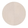 thumbnail image 2 of Teppich Homes Soft Cream Geometric Wool Round Rug 9x9 - Tufted Area Carpet for Hallway And Living Room, 2 of 6