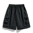 thumbnail image 2 of HAPIMO Elastic Waist Drawstring Comfy Shorts for Beach Vacation Lightweight Relaxed Fit Solid Color Men's Shorts Casual Outings Sports Shorts Breathable Shorts Black Medium, 2 of 6