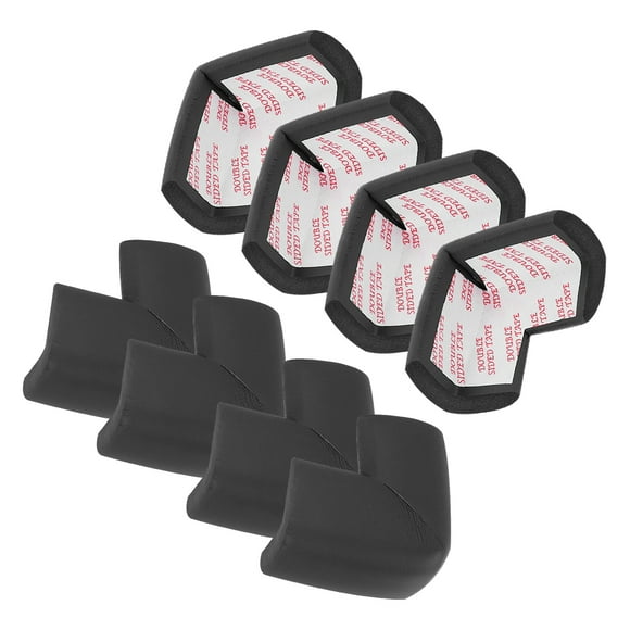 8 Pack Soft Corner Protector, Rubber Foam Furniture Proofing Corner Guards Edge for Fireplace Table, Black