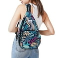 thumbnail image 7 of HAWEE Rope Sling Bag for Women and Men Casual Cross Body Backpack Adjustable Anti-slip Strap/ Bottle Pocket/ Earphone Hole for Travel Hiking Sports, Blue Maple, 7 of 7