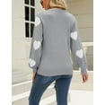 thumbnail image 5 of Sweaters for Women Crew Neck Long Sleeve Womens Sweaters Heart Print Pullover Winter Sweaters Alsol Lamesa, 5 of 6