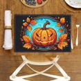 thumbnail image 4 of Modern Autumn Placemat Bright Colors Autumn Leaves Pumpkins Non-Slip Placemat - 6pcs/Pack 17.7x13 Inch Circle Sticker Durable Placemat - for Dining Table Office Kitchen Deco, 4 of 5