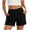 *Black, variant on Women's High Waisted Slim Yoga Shorts with Pockets,Solid Color Casual Athletic Shorts Black,Women's Plus M
