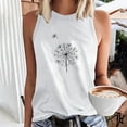 thumbnail image 2 of Jewelreauty High Neck Tops for Women Summer Sleeveless Floral Print Tank Top Casual Loose Fit Shirts Blouse (M, White), 2 of 5