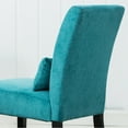 thumbnail image 4 of Miekor Furniture Pisano Contemporary Chenille Fabric Armless Accent Chair with Pillow, Teal Blue 20213, 4 of 8