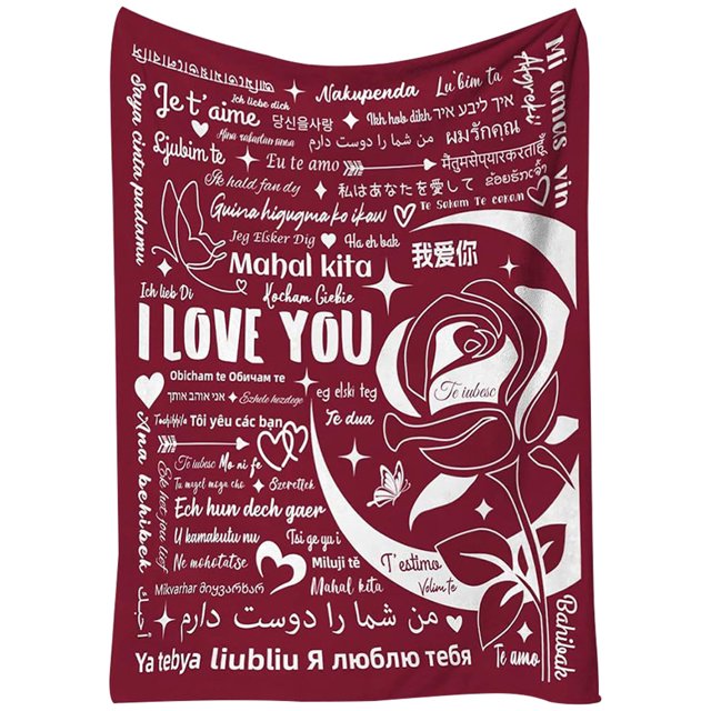 Te Amo Manta Te amo manta franela 100 idiomas manta impresa mamá regalos del día de San Valentín