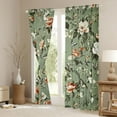 thumbnail image 3 of Manfei Floral Blossoms Birds Girl Curtains Pack of 2 (42x84 Each),Chic Flowers Curtains Blackout,Retro Vintage Bedroom Curtains,Luxury Bedroom Decor, 3 of 6
