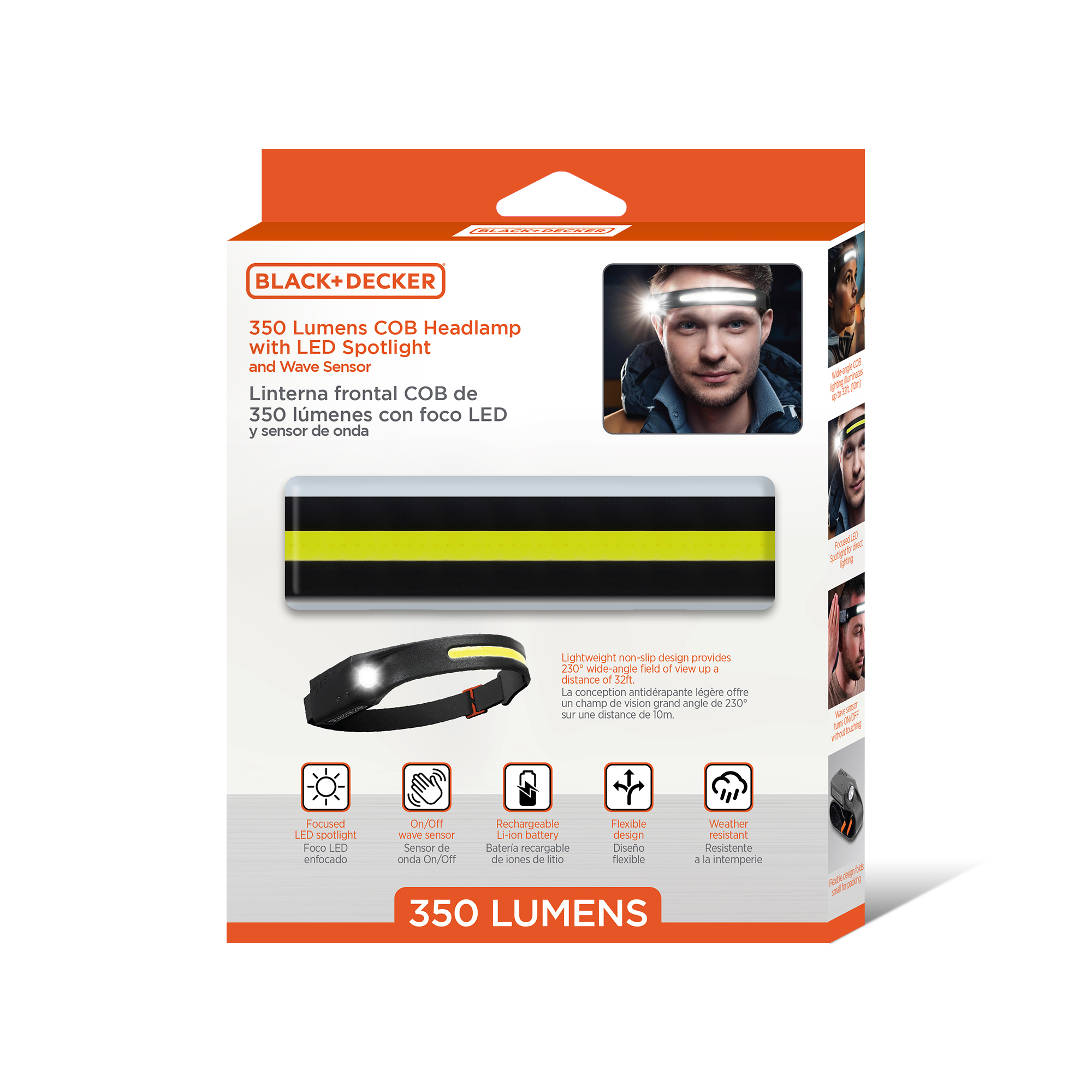 BLACK+DECKER 350 Lumen Rechargeable COB Headlamp photo 5