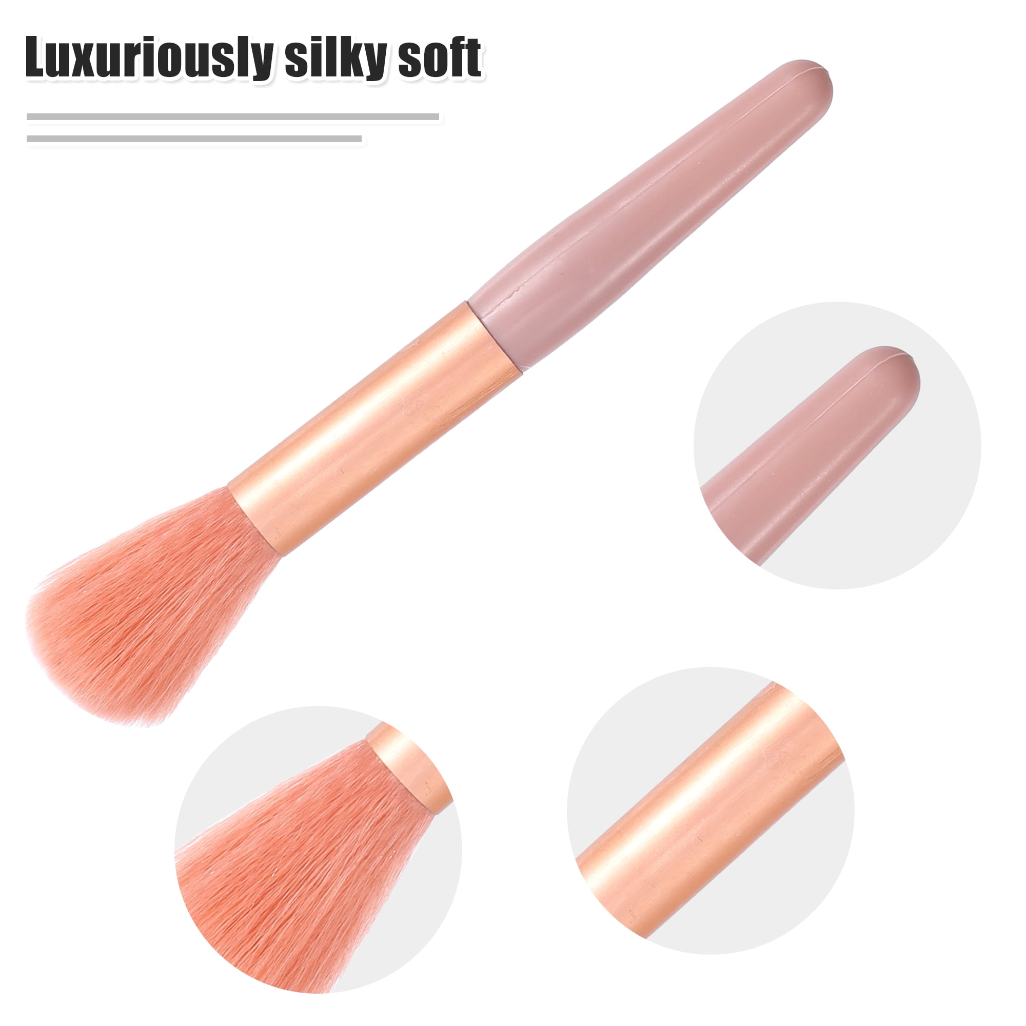 Unique Bargains 8 Pcs Durable Makeup Brush Set for Concealer Blush Pink