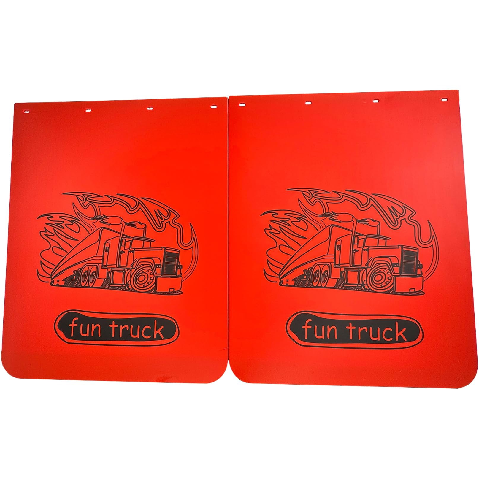 BST BSSP Universal Red Mud Flaps for Semi Trucks, 24 ''X30'' Heavy-Duty Polymer Trailer Truck Mud Guards Splash Flaps Semi Mud Flaps for Freightliner Kenworth Peterbilt International