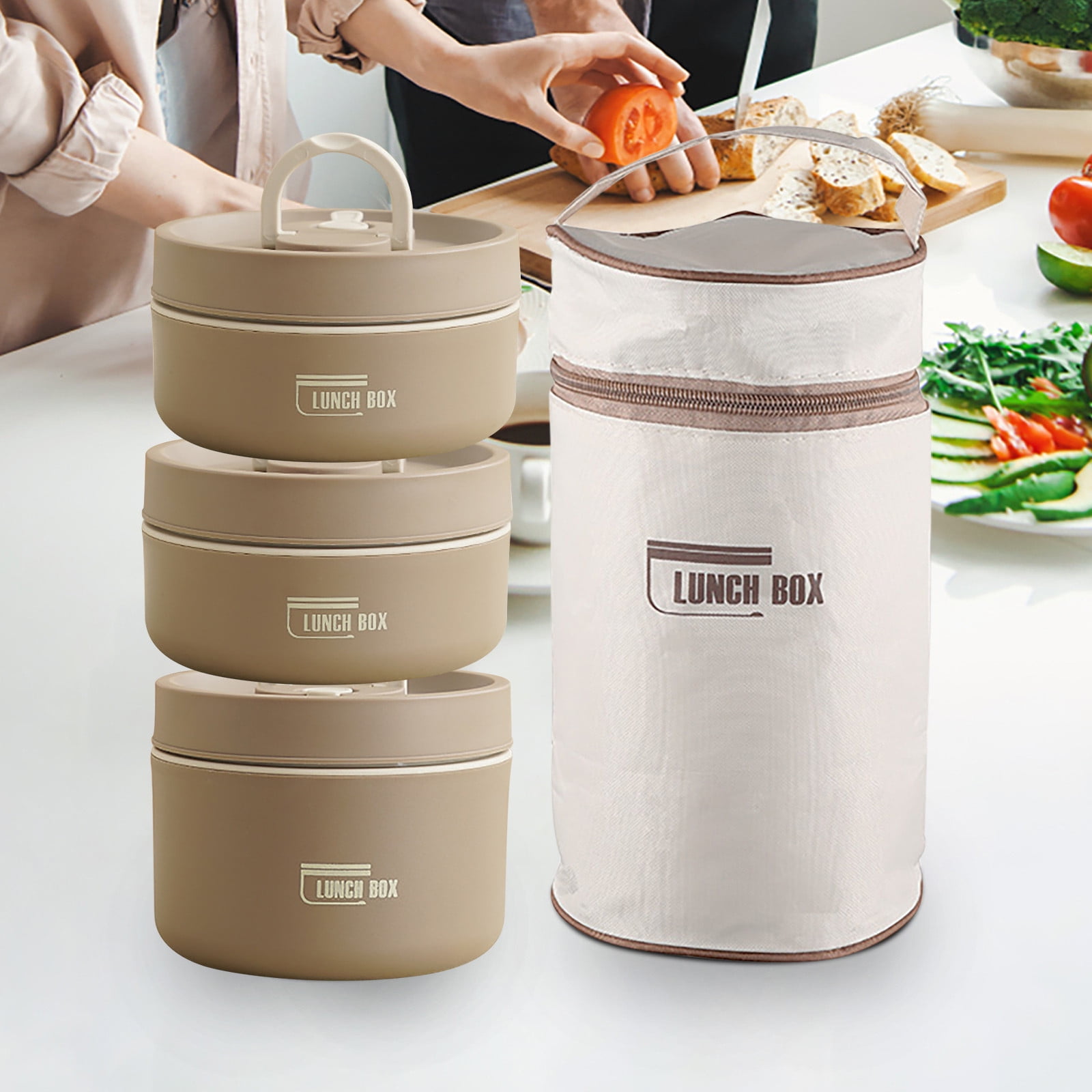 Yrmaups 304 Stainless Steel Insulated Lunch Box, Portable Leakproof Sealed Food Container, Thermal Bento Box for Office Study and Picnic, Durable Insulated Lunch Container