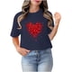 thumbnail image 4 of Blusas de Manga Corta para las Mujeres Divertida Impresión Cuello Redondo Camiseta Vintage, Blusas de Primavera para las Mujeres, 4 of 8