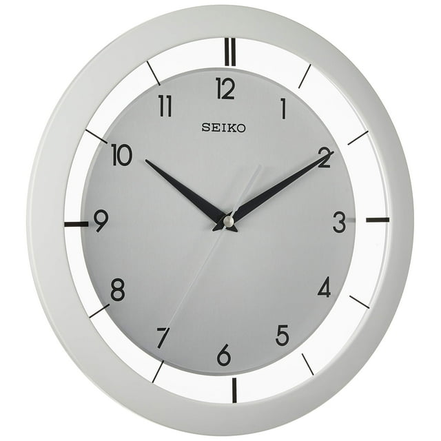 Reloj de pared SEIKO St John de metal cepillado de 28 cm con pila AA