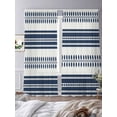 thumbnail image 4 of Navy Blue Striped Semi Sheer Curtains 108 Inch Length 2 Panels Set, Farmhouse Geometric Stripe Sheer Kitchen Curtain Privacy Voile Window Curtain for Living Room Bedroom Rod Pocket Drapes, 4 of 7