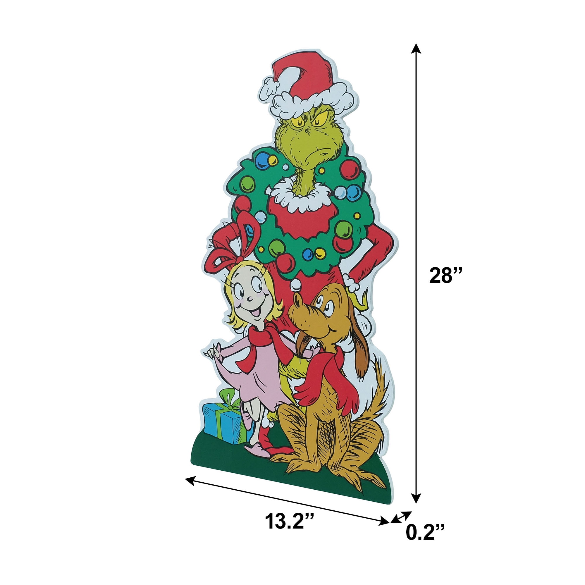 Dr. Seuss The Grinch, Cindy‑Lou & Max Christmas MDF Greeter – 28 Inch Holiday Decoration