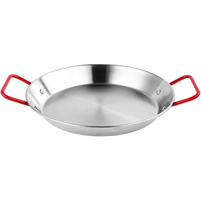 Poêle à Paella en Acier Inoxydable Antiadhésive Plat à Paella 32cm