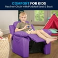 thumbnail image 6 of Flash Furniture Charlie Vinyl Kids Recliner with Storage Arms, Lavender, 6 of 8