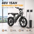 thumbnail image 4 of Upgrade 20" Electric Bike for Adults Fat Tire,Ebike 500W Motor,Commuter City Electric Bicycles & Mountain Bike,48V 15Ah Removable Battery,27MPH Max 7-Speed,220Lbs Capacity,65 Miles(Black), 4 of 11