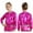 Rose, variant on Kids Girls Shiny Metallic Baseball Jacket Long Sleeve Sparkle Bomber Jacket Coat Outerwear Dance Tops Pink 16