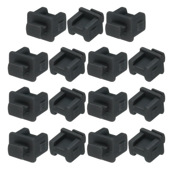 Uxcell 15pcs SFP-B Port Duct Covers Caps Silicone Plugs Protector for Internet Network Device SFP Female Plug, Black