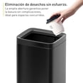 thumbnail image 3 of EKO Bote de basura Laguna 8L. Tapa abierta acabado Acero Inoxidable Negro Mate. Cubo de basura para oficina, baño o habitación. Estilo anidado, 3 of 8