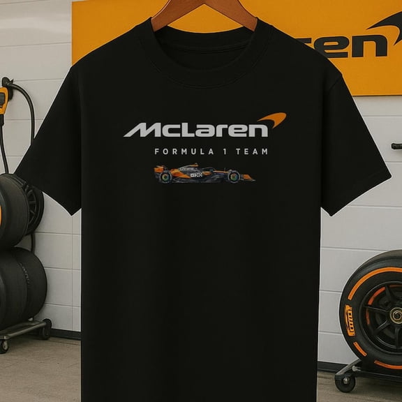 McLaren Inspired F1 T-Shirt: Formula 1 Car Graphic Tee for Racing Fans & Motorsport Style ,Black Color,Size M