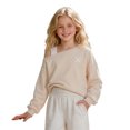 thumbnail image 4 of Gaexia Girls Off Shoulder Pullover Sweatshirt Long Sleeve Bow Graphic Cold Shoulder Casual Top for Fall Girls, 4 of 4
