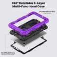 thumbnail image 2 of For Samsung Galaxy Tab A11 Case 8.7 inch, 360 Rotating Shockproof Cover with Stand, Screen Protector, Shoulder Strap (2025, SM-X133/X135), Purple, 2 of 7