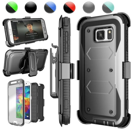 Galaxy S7 Case,Galaxy S7 Sturdy Case, Njjex [Built-in Screen Protector] Shock Absorbing Holster Locking Belt Clip Defender Heavy Case Cover For Samsung Galaxy S7 S VII G930 GS7 All (Best Carrier For Android)