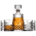 thumbnail image 4 of Kinsley Whiskey Glasses Set with Decanter for , Bourbon, Cognac, and Liquor, Classic 5-Pc. Glass Bundle for Serving Alcohol, Pull Top Drink Stopper, 4 of 6