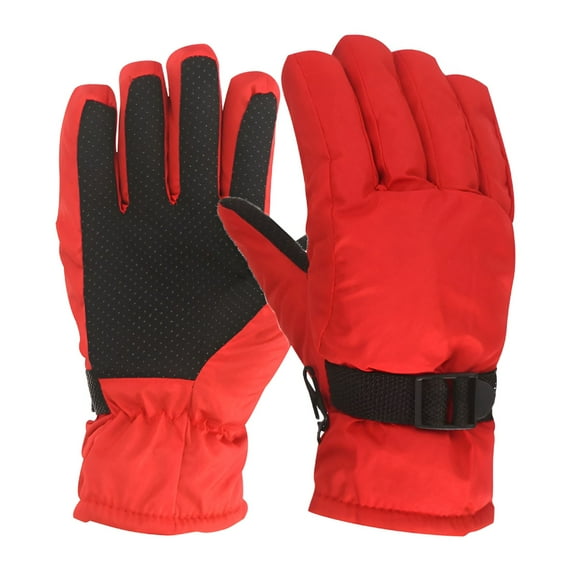 TELOLY Heated Gloves for Men Women Rechargeable,Winter Gloves for Kids Boys Girls Snow Windproof Mittens Outdoor Sports Skiing Red