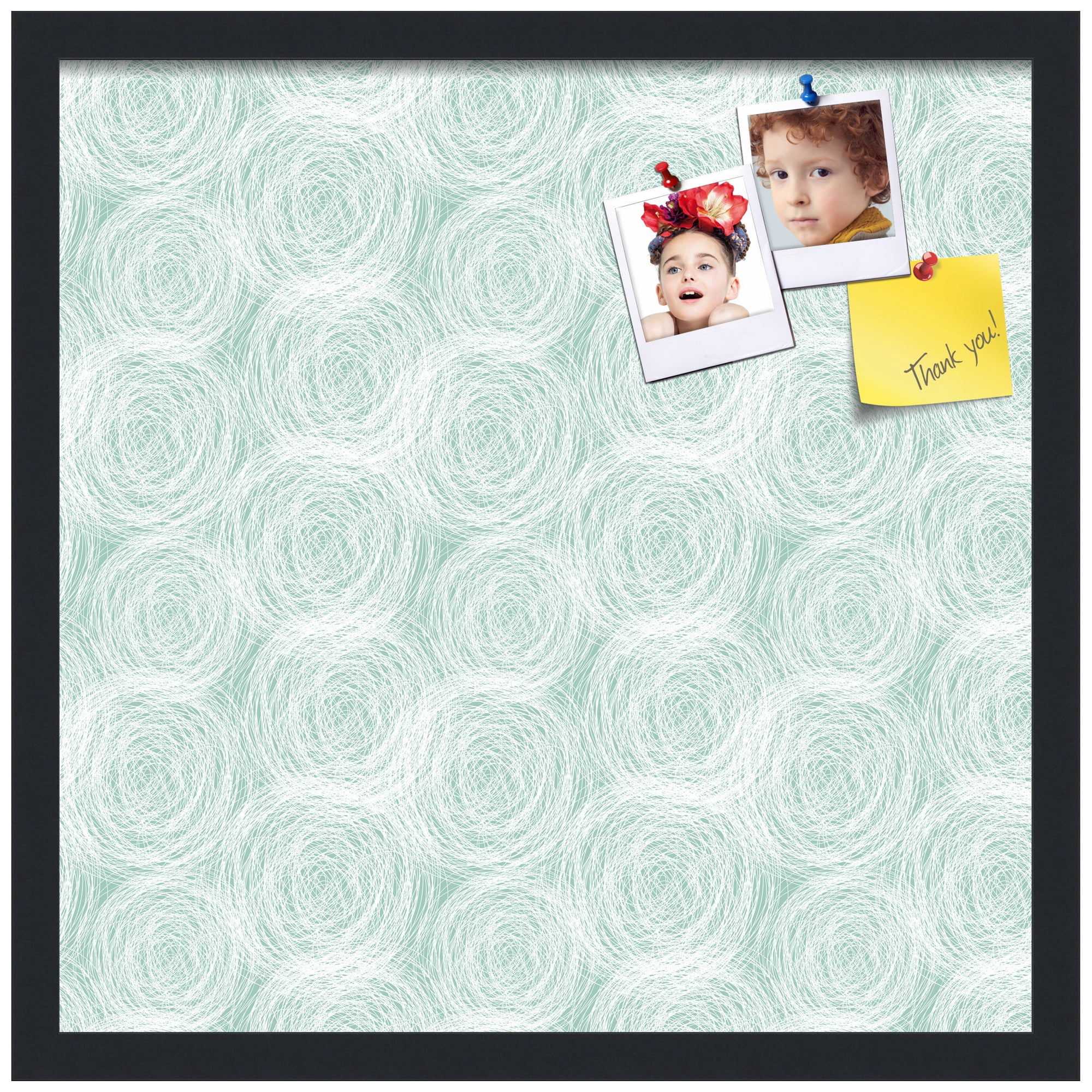 PinPix ArtToFrames 18x18 Custom Cork Bulletin Board    Poster Board Has a Fabric Style Canvas Finish, Framed in Satin Black (PinPix-1926)