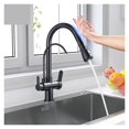 Matte Black Touch Kitchen Faucet With Pure Water Function Dual Handle