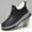 Black, variant on Men's & Unisex Winter Warm Windproof Snowproof Slip-On Low-Top Snow Boots with, Upper & Rubber Sole - Cold-Resistant /Outdoor Elderly Shoes for Dad, Seniors (Easy On/Off)